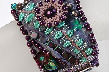 shibori, koraliki Toho, Preciosa, Tile, perły #bransoletka #shibori #Tile #Toho