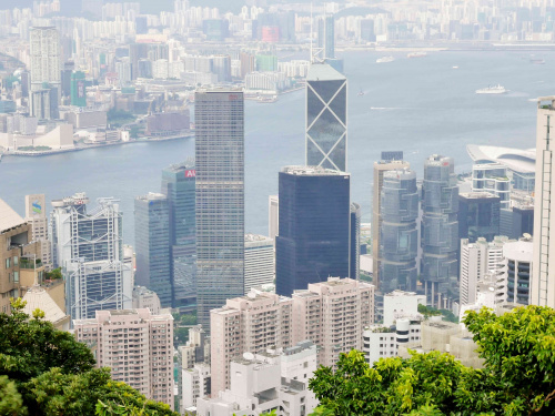 Hongkong - widok ze wzgórza Victorie Peak