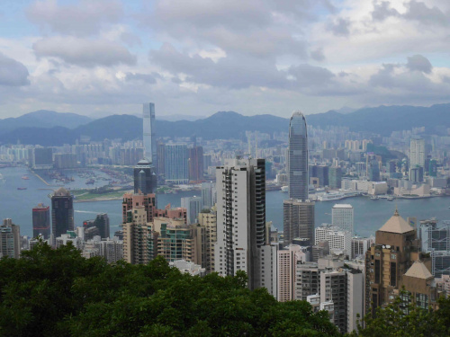 Hongkong - widok ze wzgórza Victorie Peak