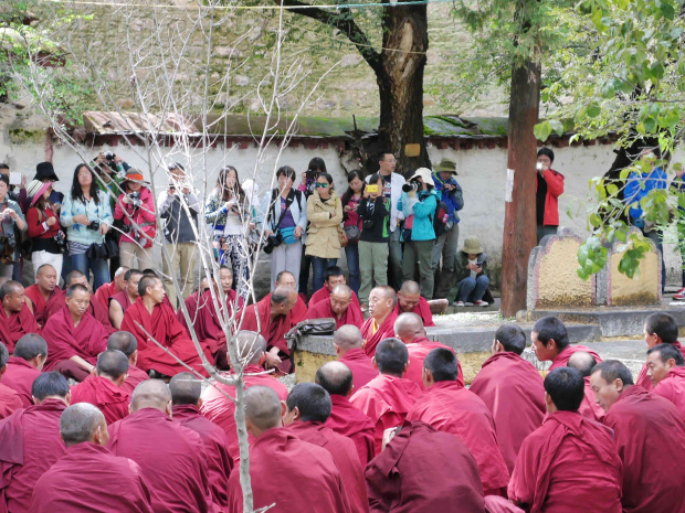 Modlitwy mnichów w klasztorze Drepung