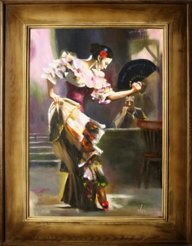 Flamenco- Ölgemälde handgemalt Rahmen Sygniert 112x82cm, G15322.
189 euro,wys - 0 euro. #kobieta