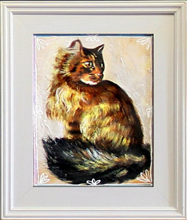 Katze - Ölgemälde handgemalt Rahmen Sygniert 32x27cm, G15535.
32,99 euro,wys - 0 euro. #koty