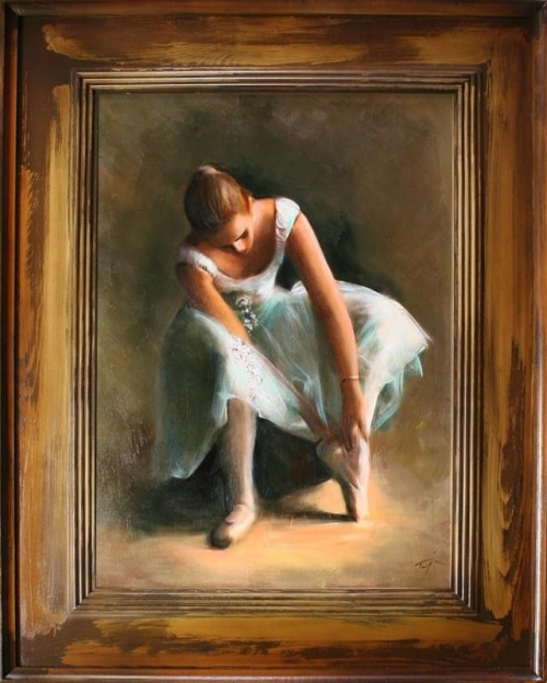 Ballerina- Ölgemälde handgemalt Vintage Rahmen Sygniert 96x76cm, G15158.
199 euro,wys - 0 euro. #kobieta