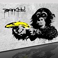 Banksy-Banane - 70x50cm Leinwand Kunstdruck Graffiti dzial reprodukcja czyli wydruk cena 29,99 euro wys 0e wystaw 2szt