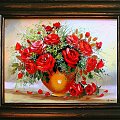 Tytul : Rote Rosen- Ölgemälde handgemalt Rahmen Sygniert 47x37cm, G03784.
69 euro, wys - 0 euro. #kwiaty