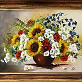 Tytul : Sonnenblumen - Ölgemälde handgemalt Rahmen Sygniert 84x63cm, G02167
149 euro, wys - 0 euro. #kwiaty