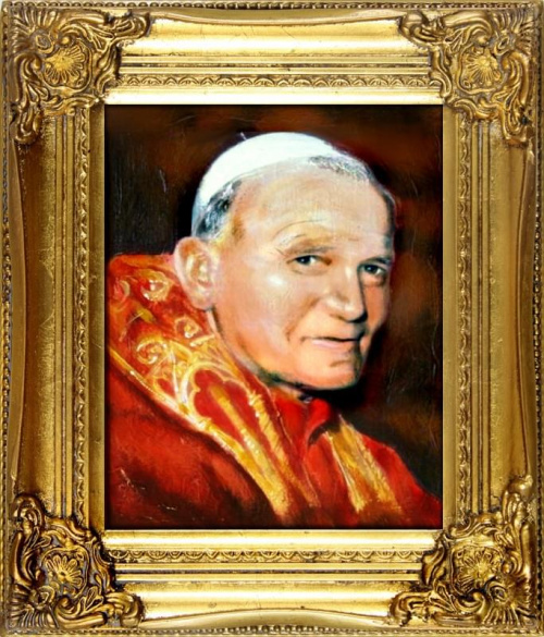 Tytul : Papst Johannes Paul II - Ölgemälde handgemalt Rahmen Sygniert 34x30cm, G00928
39,99 euro, wys - 0 euro. #Papiez